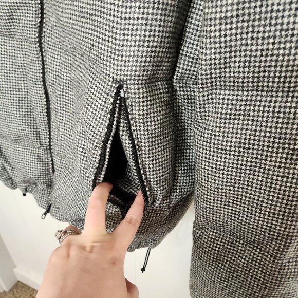 MASSIMO DUTTI Wool Houndstooth Jacquard Puffer Coat - Picture 3 of 9